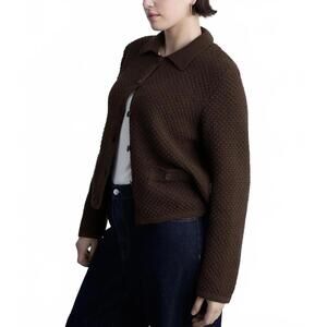 Mango Polo-Neck Knitted Jacket NWT Brown XL